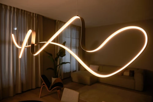 Lucide LAMBADA - Pendant light - LED Dim. - 1x47W 2700K - Champagne Color - Premium - atmosphere 4